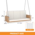 thumbnail image 4 of Craftian 3-Person Patio Hanging Porch Swing Rattan 800LBS Swing Bench w/ Cushions, 4 of 7