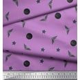 thumbnail image 2 of Soimoi Purple Cotton Voile Fabric Moon,Star & Bats Halloween Printed Craft Fabric by the Yard 42 Inch Wide, 2 of 3