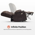 thumbnail image 4 of MCombo Large-Wide Lay Flat Dual Motor Power Lift Recliner Chair Sofa with Massage and Heat for Big Elderly People, Infinite Position, Faux Leather R7688 (Dark Brown, Large-Wide), 4 of 11