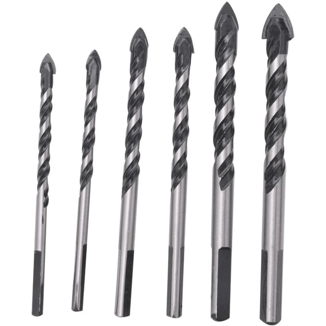 5 piezas de brocas multimaterial para baldosas, hormigón, ladrillo, vidrio, plástico y madera Pared de ladrillo de carburo de tungsteno