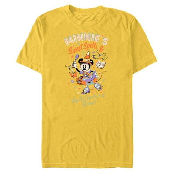 Disney Minnie’s Sweet Spells & Be-Witching Bites Halloween - Short Sleeve Blended T-Shirt for Adults - Customized-Yellow