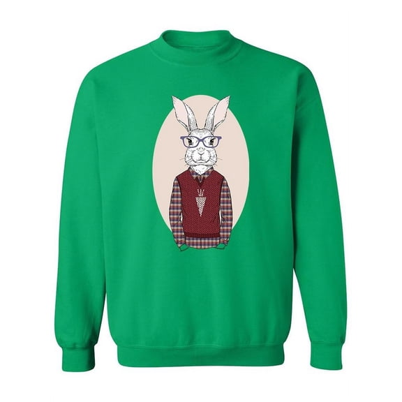 Hipster Bunny Sweatshirt Women -Image by Shutterstock, Female XX-Large