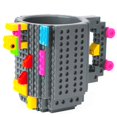 thumbnail image 3 of Taza De Ladrillo Incorporada, Taza De Café Novedad Divertida Compatible Con Lego, Taza De Bloques De Construcción Diy Creativa Gris. Afortunado Sencillez, 3 of 5