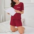 thumbnail image 5 of Weiqire Pajamas for Women, 2 Piece Soft Short Sleeve Top and Shorts Sleepwear Round Neck Pjs Lounge Set with Pockets, 5 of 5