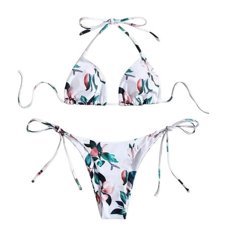 

ASEIDFNSA Sports Bra And Shorts Set Junior Bathing Suits Shorts Split Leaf Female Three-Point Bikini Ladies Swimsuit Print Swimwears Tankinis Set Swimwears Tankinis Set