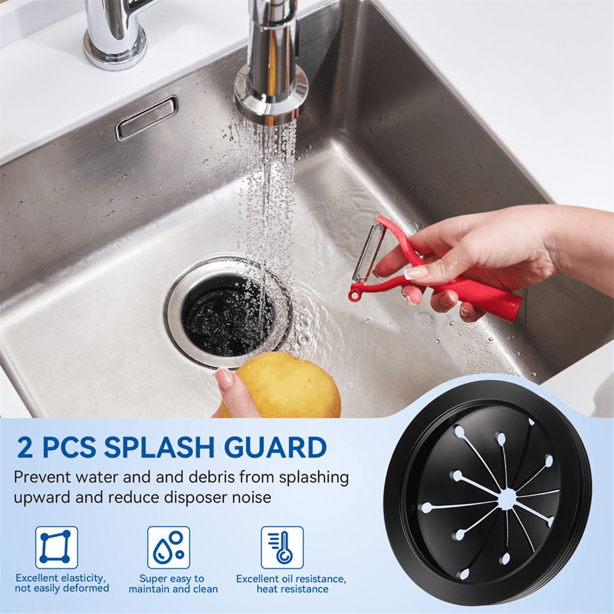 HOT Garbage Disposal Sink Flange Kit with Stopper and Splash Guard,Garbage