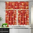 thumbnail image 4 of Christmas Kitchen Curtains and Valances Set Snowflakes 3 Pieces Kitchen Curtains Window Treatments for Cafe Living Room Decor European Curtains with Rod Pocket Kitchen Curtains Sets, 4 of 4