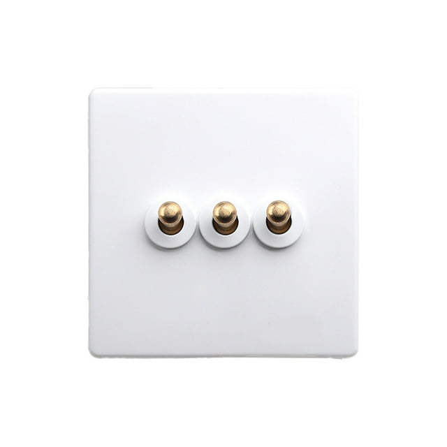Interruptor de palanca Methold Enchufe de pared Blanco antiguo