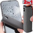 thumbnail image 2 of Limpiador de pantalla de microfibra 2 en 1, juego de botellas con pulverizador para teléfono móvil, Ipad, ordenador, paño de microfibra, toallitas limpiadoras para Iphone y gafas, 2 of 4