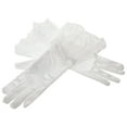 thumbnail image 1 of WRITWAA Gants de Fête de Thé Blancs pour Femmes Satin 1 Paire Protège Manches de Robe de Mariée pour Événements Formels, 1 of 8