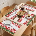 thumbnail image 5 of Welcome Pastoral Flowers Placemats Set of 12, Red Flower Bee Green Leaf Non-Slip Place Mats Washable Table Mats for Kitchen Dining Table Decorations Indoor/Outdoor, 5 of 9