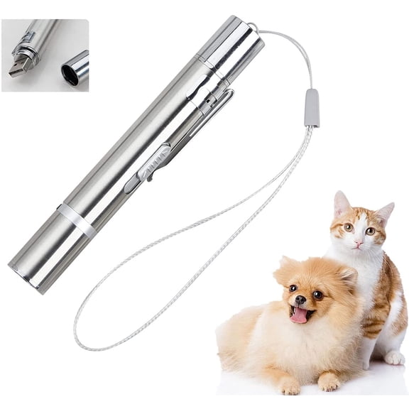 Cat Toy for Indoor House Cats, USB Rechargeable Cat Teasing Toys, Multifunction Handheld Laser Pointer with Multiple Effects Beam
