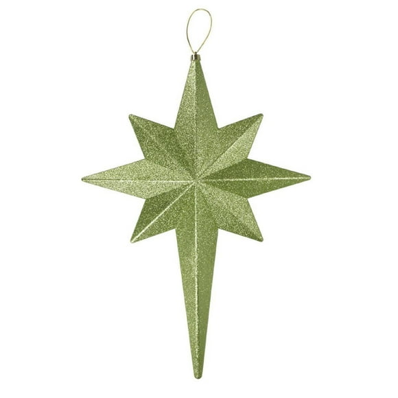Christmas Central 20" Green Kiwi Glittered Bethlehem Star Shatterproof Christmas Ornament