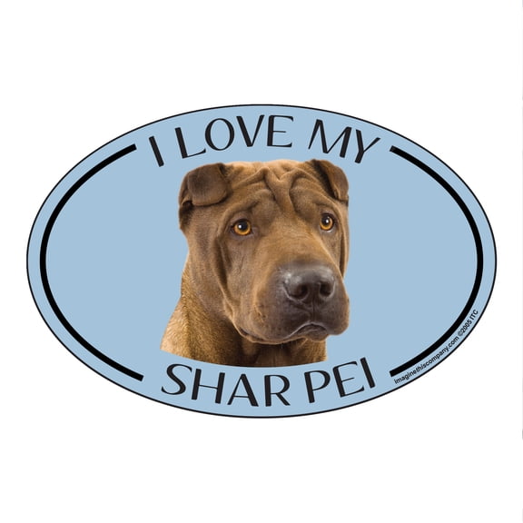I Love my Shar Pei Breed Oval Magnet