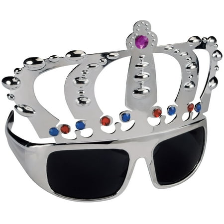 Star Power Plastic Princess Tiara Sunglasses, Silver, One Size