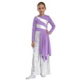 thumbnail image 1 of Hansber Robe de Danse pour Filles Enfants Pantalon Grand Métallique Robe Liturgique Combinaison Lyrique Violet Clair 14, 1 of 7