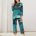 thumbnail image 2 of Sikiie Realistic Ocean Shark Women's Long-Sleeve Shirt and Full-Length Bottom Pajama Set (s-xxl)-Large, 2 of 7