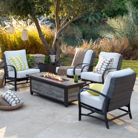 Belham Living Augusta Metal Gas Fire Pit Chat Set Walmart Com