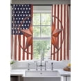 thumbnail image 2 of Independence Day Sheer Curtains 2 Panels Set U.S. Flag Themed Metal Five-Pointed Star Sheer Window Curtains Light Filtering Rod Pocket Voile Drapes for Bedroom Living Room 52"x63", 2 of 8