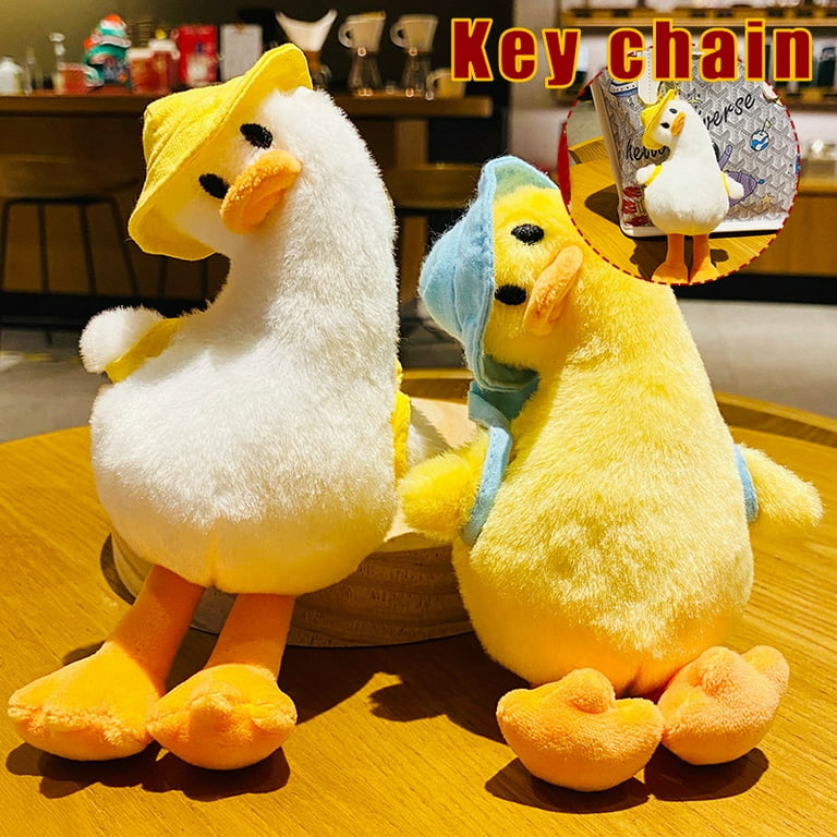 VeliToy Plush Pendant Doll with Lobster Clasp & Ring Animal Head Tilted Duck  Carrying Bag Hanging Decor for Car Bag(Plush Tilt-head Backpack Duck -  Yellow) 