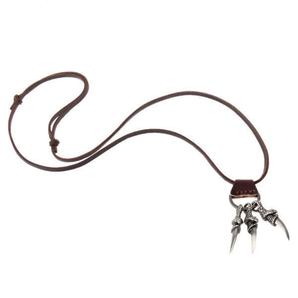 Collar con Colgante de Garra de Águila Punk de Cuero PU para Mujeres Y Hombres Yuyangstore