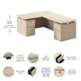thumbnail image 3 of Scranton & Co Engineered Wood 60W Standing L Desk with Drawers in Natural Elm, 3 of 8