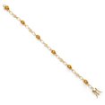 thumbnail image 2 of Gem Stone King 18K Yellow Gold Plated Silver Yellow Sapphire and Round White Lab Grown Diamond Tennis Bracelet for Women (3.73 Cttw, Gemstone Birthstone, Oval 6X4MM, 7.25 inches), 2 of 4