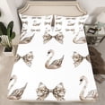 thumbnail image 2 of Feelyou Cartoon Bow-tie Girl Full Size Sheets, Romantic Swan Animal Bed Sheets, 4 Pieces, 2 of 7