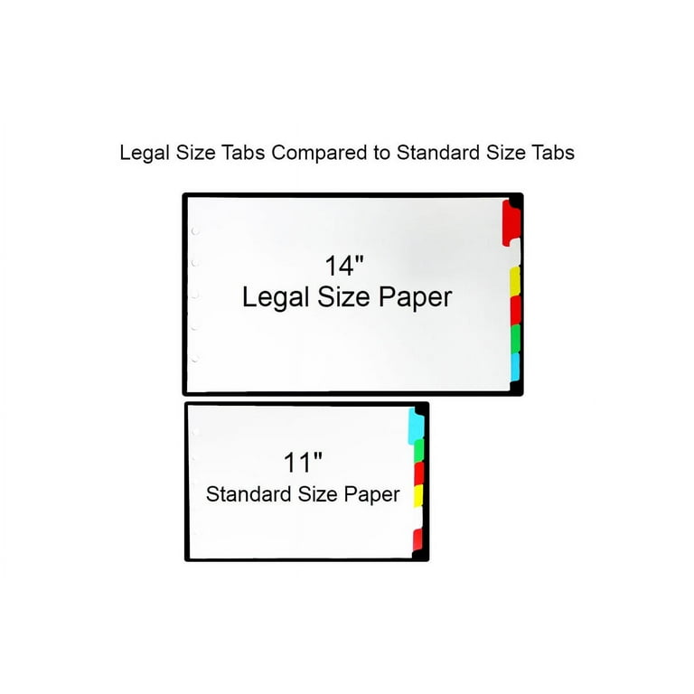 Legal Landscape Color Blank Tabs, 6 Per Set, for Landscape or Horizontal  Binders, for Legal Size Paper, 5 Hole Punched.
