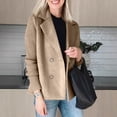 thumbnail image 4 of Women's Fashion Casual Color Block Long Sleeve Jacket Brown S, 4 of 6