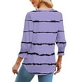 thumbnail image 2 of fatyb Womens Casual Tops 3/4 Length Puff Sleeve Printed Blouses Dressy V Neck Loose Tunic Tee for Women, 2 of 4