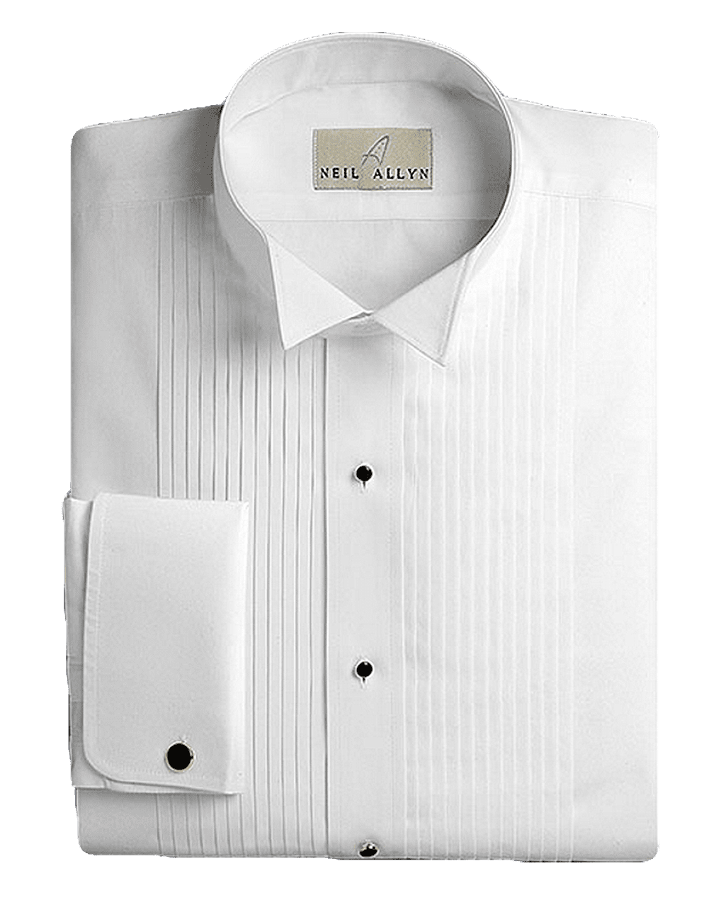 NEIL ALLYN Men/'s Slim FIT Wing Collar 1//4 Pleats Tuxedo Shirt-M-32-33 White