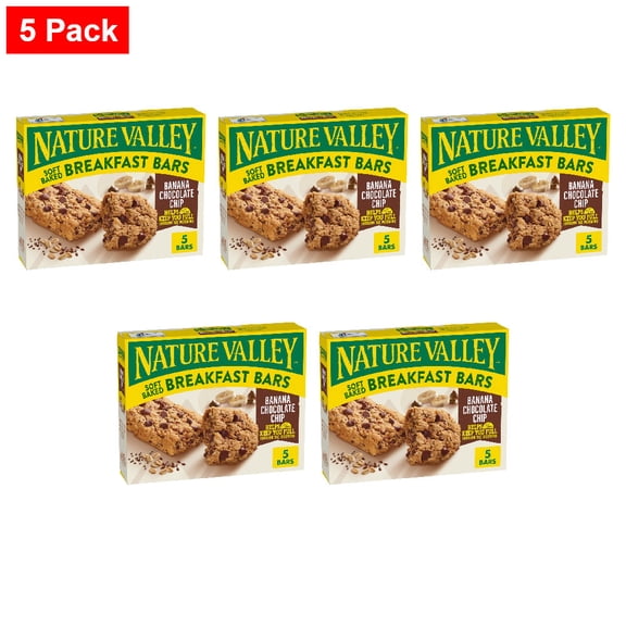 Nature Valley Banana Chocolate Chip Soft Baked Breakfast Bars 5 ct / 1.77 oz - 5 Pack