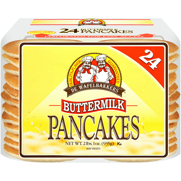 De Wafelbakkers Buttermilk Pancakes, 33 oz, 24 Count Bag (Frozen)