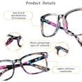 thumbnail image 2 of LifeArt Bifocal Reading Glasses with Round Lenses, Blue Light Blocking Glasses, Gaming Glasses, TV Glasses for Women Men, Anti Glare (Blue Floral, +0.00/+2.25 Magnification), 2 of 6