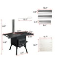 thumbnail image 4 of Wood Camping Stove 57.5×31×37cm Black Portable Outdoor Wood Burning Stove Camping Cooking Heater, 4 of 18