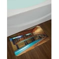 thumbnail image 2 of Holdiay Bath Mat, Swimming Pool Photography with Stairs Exotic Vacation Theme Tropical Summer Days, Plush Bathroom Decor Mat with Non Slip Backing, 29.5" X 17.5", Multicolor, by Ambesonne, 2 of 2