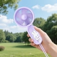 thumbnail image 4 of Portable USB Rechargeable Handheld Fan, Small Quiet Personal Fan with Adjustable 3-Speed Wind, Built-in Lithium Battery, Lightweight Plastic for Indoor and Outdoor Use, 16 cm, 4 of 6