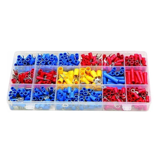 Clearance! beishanbush Fixing Clip 520 Pc Butt Ring Electrical Connector Splice 2210 Gauge Wire Terminal Kit One Size Clear