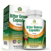 Bitter Greens Capsules 750mg "SUPER FOOD" Dietary Supplement