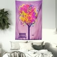 thumbnail image 3 of Tree Tapestry, Retro Picture of Graffiti Colorful Tree with Circle Patterns and Swing Childhood Graphic, Wall Hanging for Bedroom Living Room Dorm Decor, 60W X 80L Inches, Multi, by Ambesonne, 3 of 5