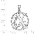 thumbnail image 4 of Sterling Silver Rhodium-plated Fancy Script Letter X Initial Pendant QC8999X, 4 of 4