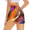 thumbnail image 3 of Fotbe Oil Paintings of Elephants Womens High Waist Running Shorts Athletic Workout Quick Dry Shorts for Women with Pockets Gym Yoga Summer Shorts-XX-Large, 3 of 9