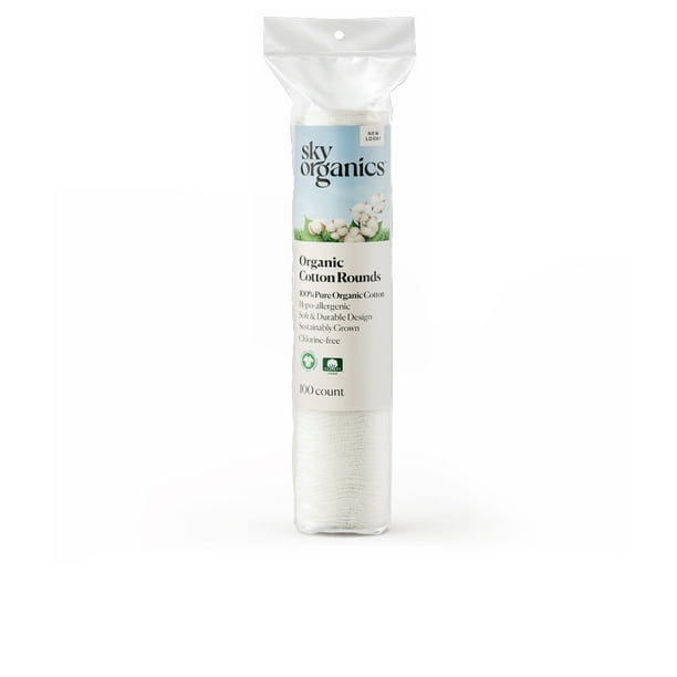 Sky Organics Pure and Organic Cotton Rounds for Sensitive Skin, 100