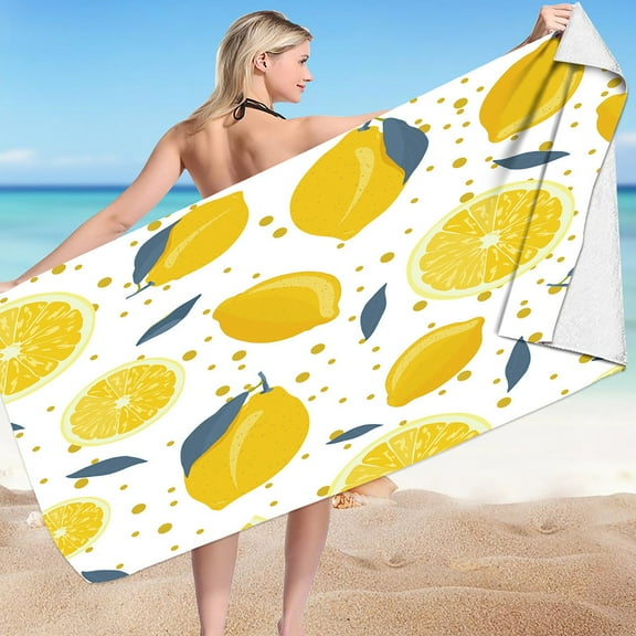 dinapents Jumbo 75x150cm Beach Towel - Absorbent Microfiber Printed Square Shawl with Anti-Sand Feature for Vacation