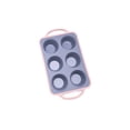 thumbnail image 2 of Billuyoard Moldes Molde para hornear antiadherente de 6 tazas con asa Utensilios para hornear Cupcakes Decoración Gadget de cocina Esfera de Herramientas y accesorios para hornear gris y rosa, 2 of 6