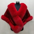 thumbnail image 6 of tasrioml Thickened Warm Solid Color Fluffy Cape Coat Women Winter Faux Mink Fox Fur Shawl, 6 of 8