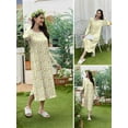 thumbnail image 6 of Avidlove Nightgowns for Women Floral Long Sleeve Henley Sleepshirt Full Length Nightdress Sleepwear with Pockets S-3XL, 6 of 7