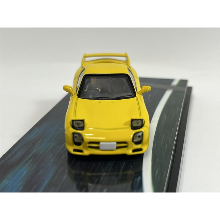 Initial D Mazda RX-7 FD3S Project D Yellow Diorama Set 1:64