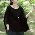 thumbnail image 2 of Mode Femmes T-Shirt Décontracté Manches Courtes Col Rond Grande Taille, 2 of 9